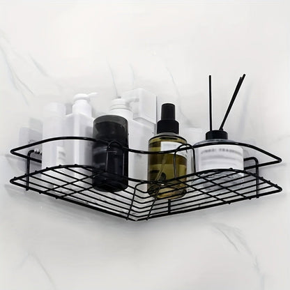 1pc Wall Mounted Bathroom Shelf, Shower Caddy Rack, No Punching Triangle Storage Rack For Bathroom Kitchen, Bathroom Accessories - NOMAN STORE LLC