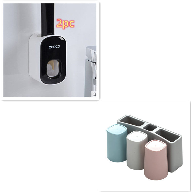 Wall Mounted Automatic Toothpaste Holder Bathroom Accessories Set Dispenser - NOMAN STORE LLC