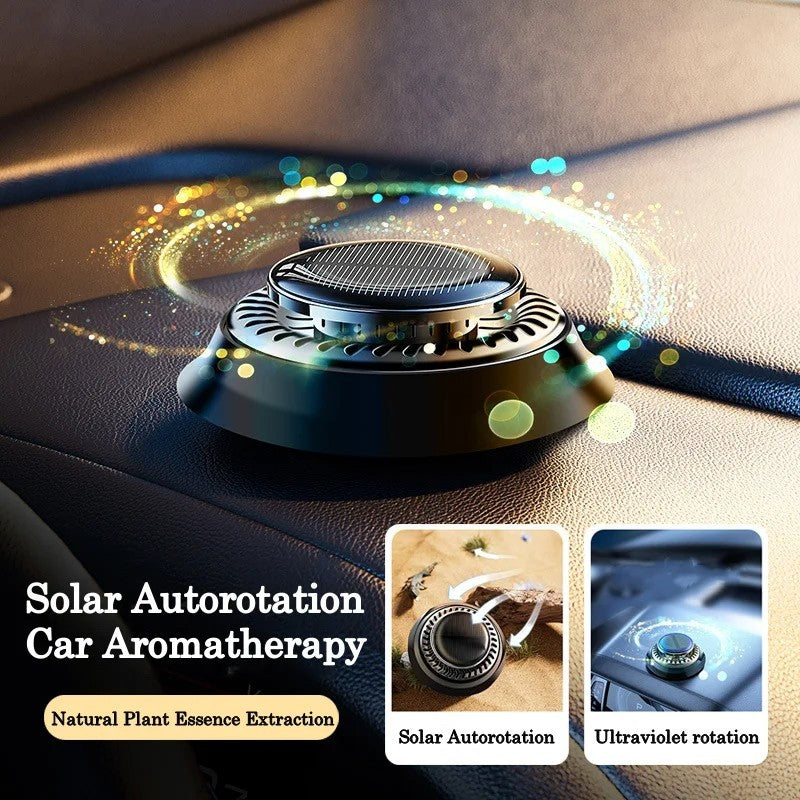 Portable Kinetic Car Air Freshener Solar Powered Double Ring Rotating Air Cleaner Perfume Fragrance Diffuser - NOMAN STORE LLC