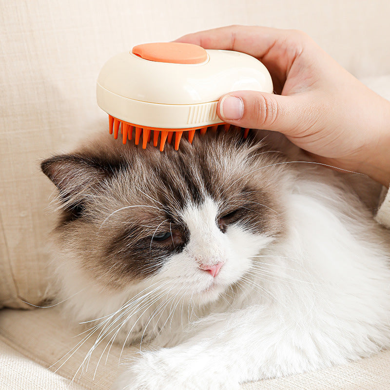 Steamy Cat Brush Cat Dog Grooming Comb Electric Self Cleaning Steam Cat Brush For Massage Avocado Shape Pet Spray Cat Grooming - NOMAN STORE LLC