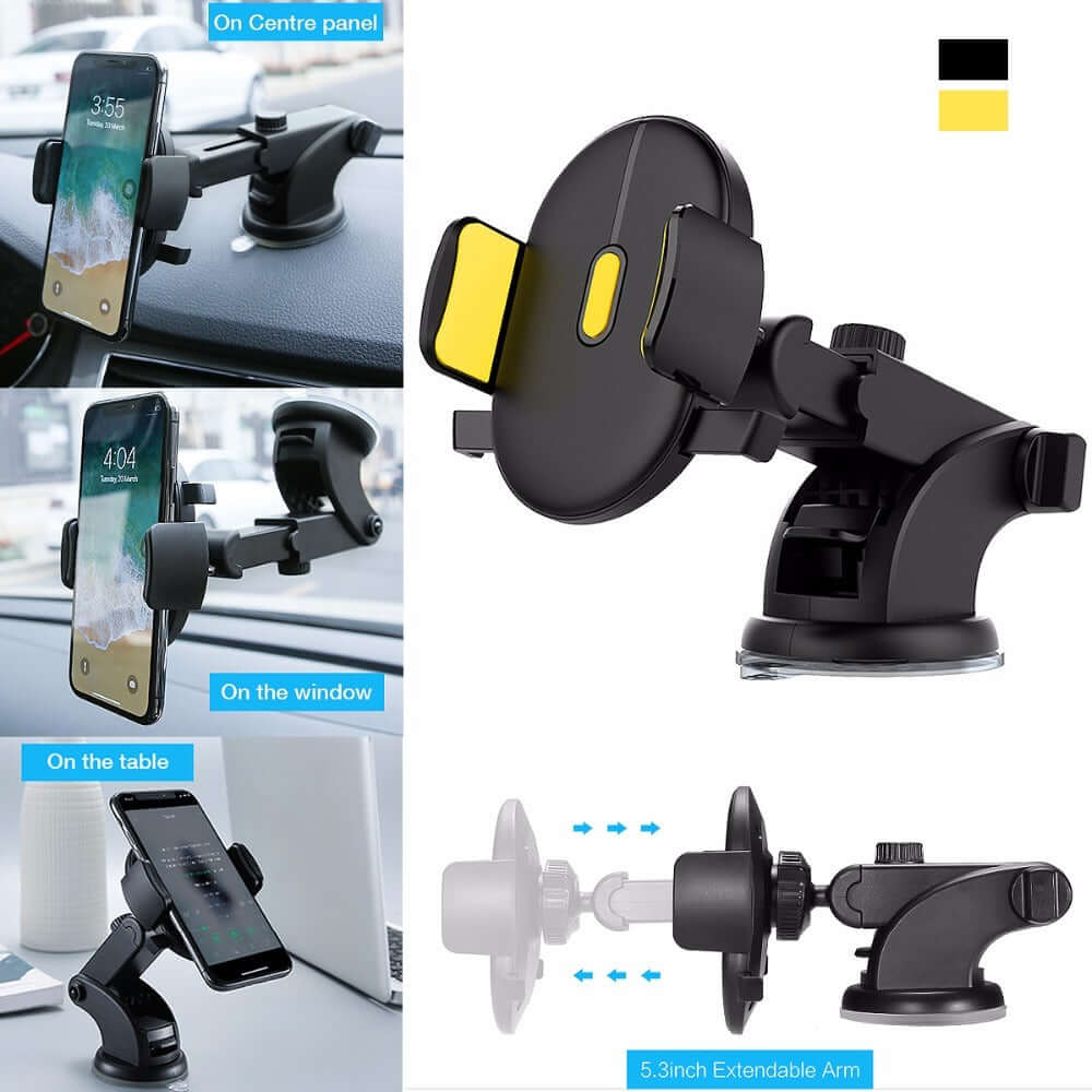 Car Phone Holder Long Rod Telescopic Car Dashboard Suction Cup Type - NOMAN STORE LLC