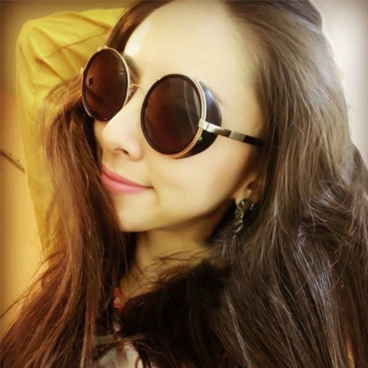 Round Retro Sunglasses Fashion UV Protection Sunglasses - NOMAN STORE LLC