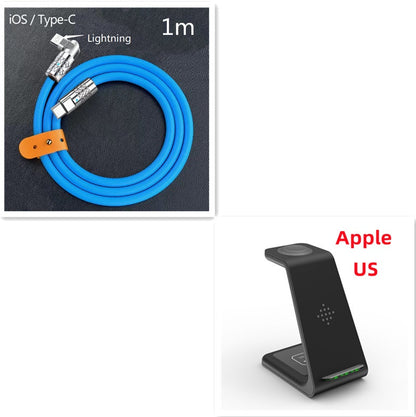3 In 1 Fast Charging Station Wireless Charger Stand Wireless Quick Charge Dock For Phone Holder - NOMAN STORE LLC