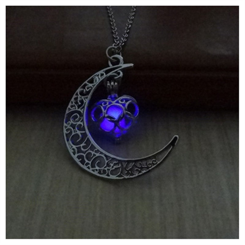 Glowing Pendant Necklaces Silver Plated Chain Necklaces - NOMAN STORE LLC