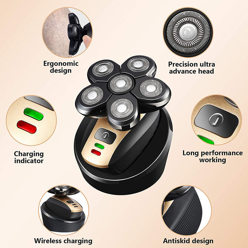 5 In 1 Multifunctional Electric Shaver 5 Blade Razor For Men Shaved Head Rechargeable Shaving Machine Beard Nose Hair Trimmer - NOMAN STORE LLC