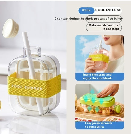 One-Click Molding Cooling Cup,Instant Ice Maker,Zero-Contact Design,Straw Included,Curling Mold,Portable & Stylish Chilled Drink - NOMAN STORE LLC