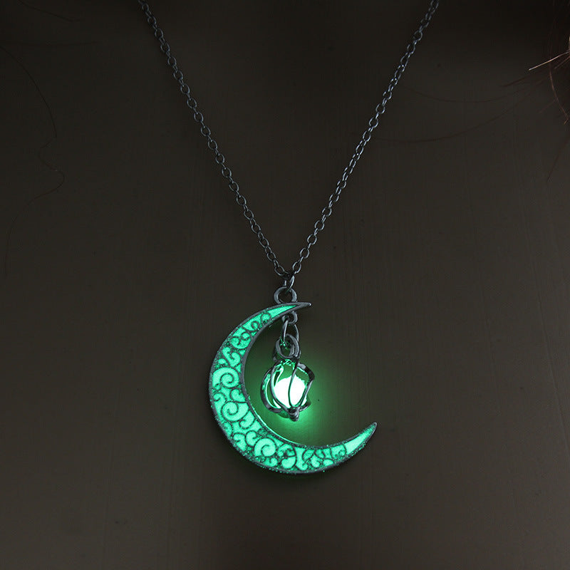 Glowing Pendant Necklaces Silver Plated Chain Necklaces - NOMAN STORE LLC