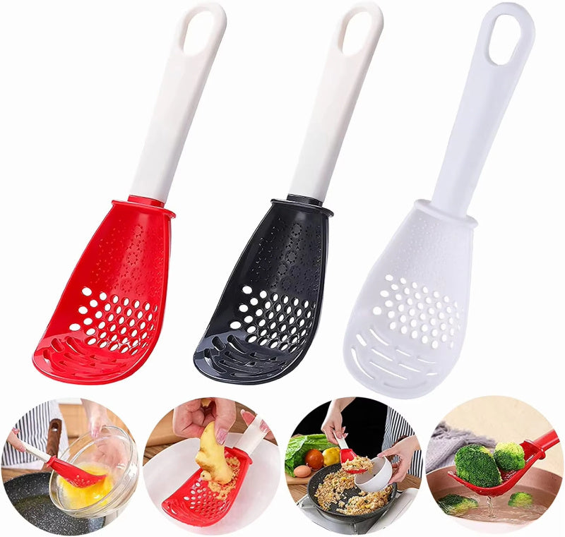 Multifunctional Slotted Spoon Grinding Cooking Spoon Mashed Auxiliary Food Ginger Garlic Spoon Press Potatoe Stir-frying Spatula Kitchen Gadget - NOMAN STORE LLC