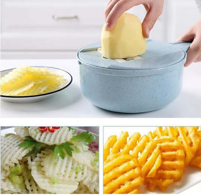 8 In 1 Mandoline Slicer Vegetable Slicer Potato Peeler Carrot Onion Grater With Strainer Vegetable Cutter Kitchen Accessories - NOMAN STORE LLC