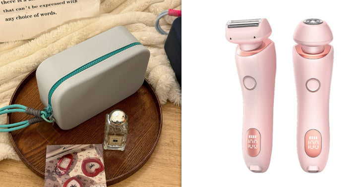 2 In 1 Hair Removal Epilator USB Rechargeable Trimmer Women Body Razor Face Leg Armpit Bikini Hand Pubic Shaver Hair Remover - NOMAN STORE LLC
