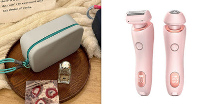 2 In 1 Hair Removal Epilator USB Rechargeable Trimmer Women Body Razor Face Leg Armpit Bikini Hand Pubic Shaver Hair Remover - NOMAN STORE LLC