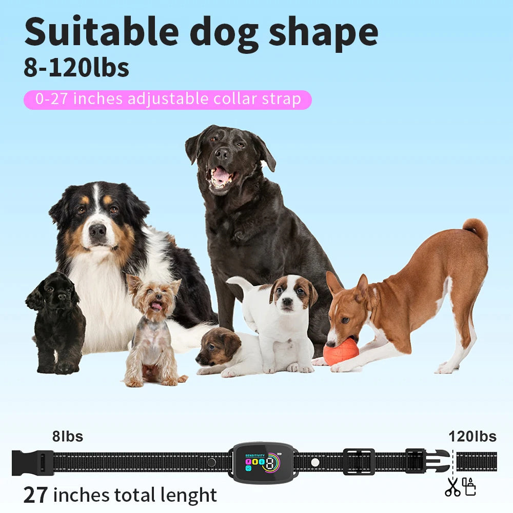 Smart Automatic Anti Barking Dog Collar Rechargeable Bark Stopper Stop Barking HD Digital Display IP67 Waterproof Collar For Dogs Pet Products - NOMAN STORE LLC