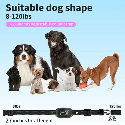 Smart Automatic Anti Barking Dog Collar Rechargeable Bark Stopper Stop Barking HD Digital Display IP67 Waterproof Collar For Dogs Pet Products - NOMAN STORE LLC