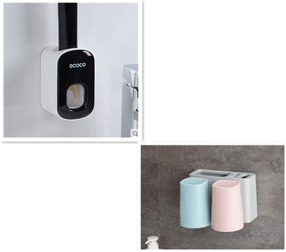 Wall Mounted Automatic Toothpaste Holder Bathroom Accessories Set Dispenser - NOMAN STORE LLC