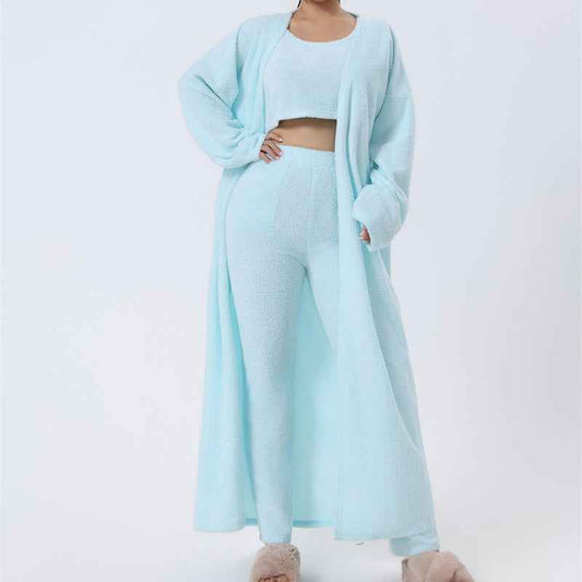 3 Piece Lounge Set, Cute Loungewear, Warm Suit Sets, Matching Set, Lounge Set, 3 Piece Pant Sets, Women Winter Dress - NOMAN STORE LLC