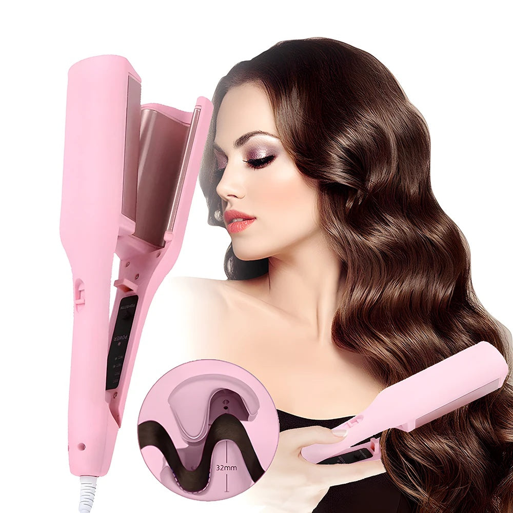 Hair Curling Iron 32mm Deep Wave Hair Curler 4 Temperature Adjustable Fast Heating Crimping Iron Styler Wand For All Hair Style - NOMAN STORE LLC