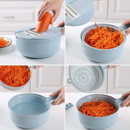 8 In 1 Mandoline Slicer Vegetable Slicer Potato Peeler Carrot Onion Grater With Strainer Vegetable Cutter Kitchen Accessories - NOMAN STORE LLC