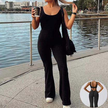 Slim Fit Hip Raise Jumpsuit Sexy Backless Exercise Yoga Clothes - NOMAN STORE LLC