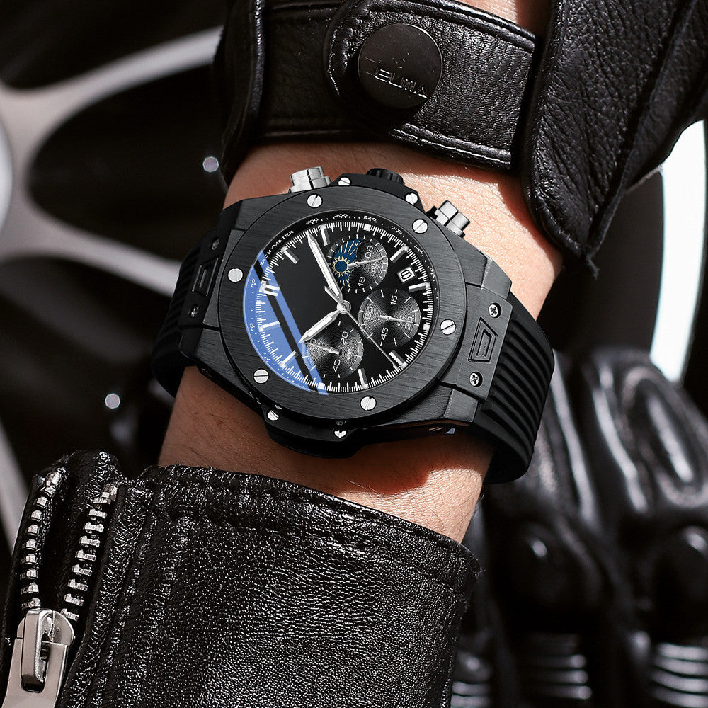 Men's Silicone Strap Quartz Watch - NOMAN STORE LLC