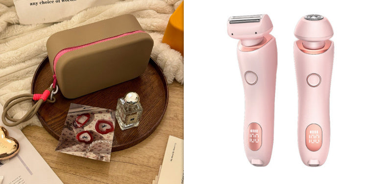 2 In 1 Hair Removal Epilator USB Rechargeable Trimmer Women Body Razor Face Leg Armpit Bikini Hand Pubic Shaver Hair Remover - NOMAN STORE LLC