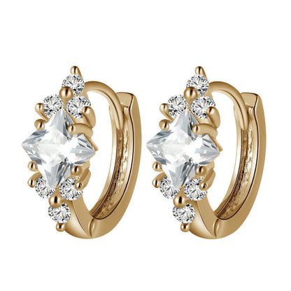 European And American Personalized Square Zircon Earrings - NOMAN STORE LLC