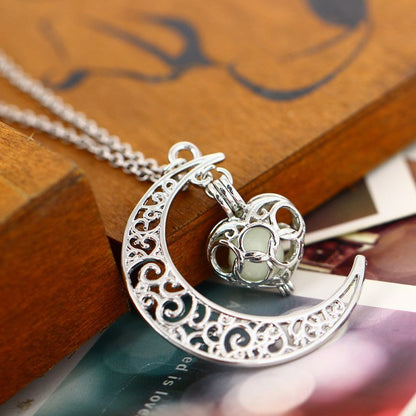Glowing Pendant Necklaces Silver Plated Chain Necklaces - NOMAN STORE LLC