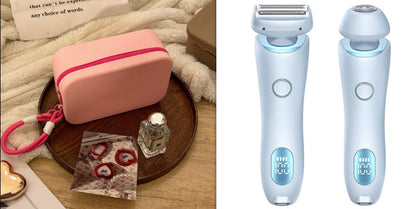 2 In 1 Hair Removal Epilator USB Rechargeable Trimmer Women Body Razor Face Leg Armpit Bikini Hand Pubic Shaver Hair Remover - NOMAN STORE LLC