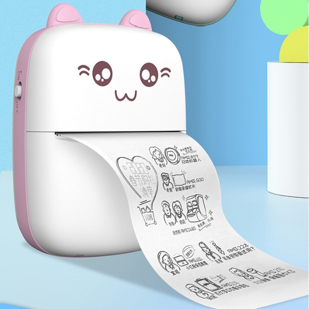 Mini Printer Portable Mini Bluetooth WiFi New Wrong Printer Mobile Phone Photo Title Note Hot Print Pocket Student Error Label Printer - NOMAN STORE LLC