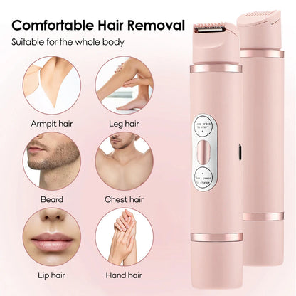 Dual-Head Electric Shaver Painless Women's Epilator Bikini Hair Removal Device Automatic Hair Trimmer Underarm Facial Lips Leg - NOMAN STORE LLC