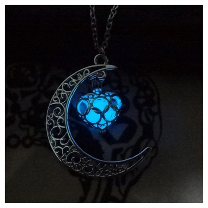 Glowing Pendant Necklaces Silver Plated Chain Necklaces - NOMAN STORE LLC
