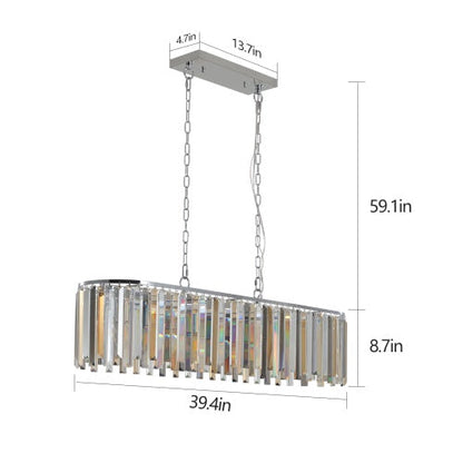 Modern Oval Crystal Chandelier Luxury Home Decor Fixtures - No Bulbs Unavailable Platform- Temu - NOMAN STORE LLC