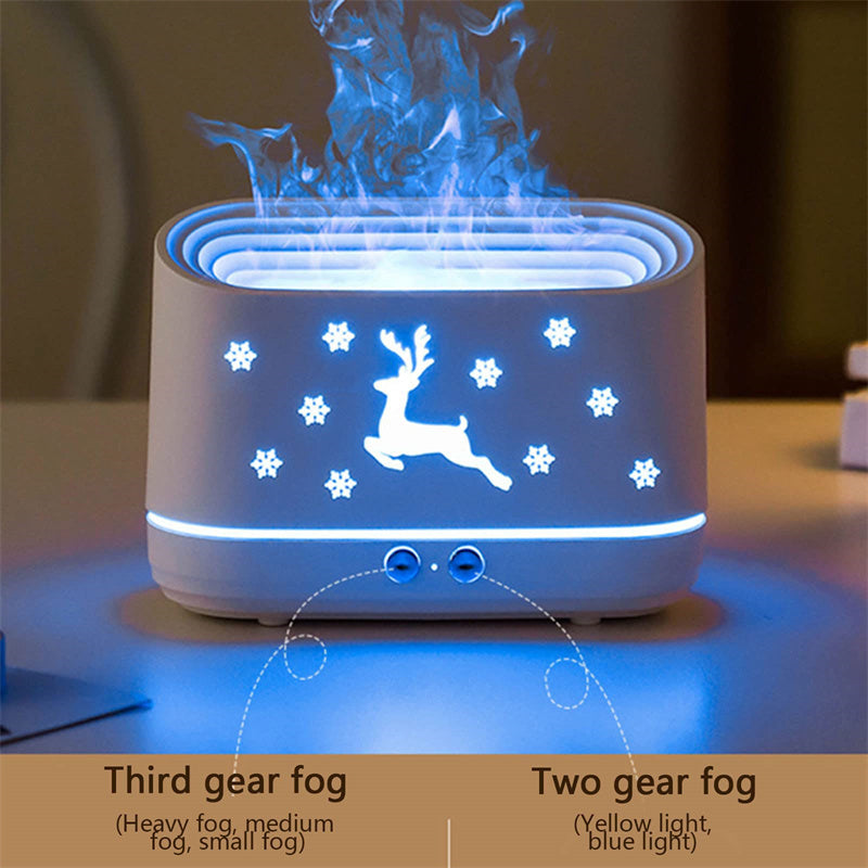 Elk Flame Humidifier Diffuser Mute Household Atmosphere Lamp Christmas Home Decorations - NOMAN STORE LLC
