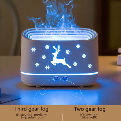 Elk Flame Humidifier Diffuser Mute Household Atmosphere Lamp Christmas Home Decorations - NOMAN STORE LLC