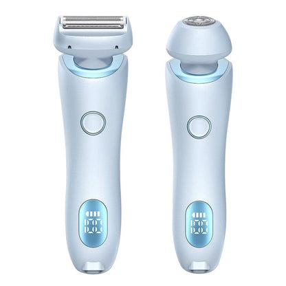 2 In 1 Hair Removal Epilator USB Rechargeable Trimmer Women Body Razor Face Leg Armpit Bikini Hand Pubic Shaver Hair Remover - NOMAN STORE LLC