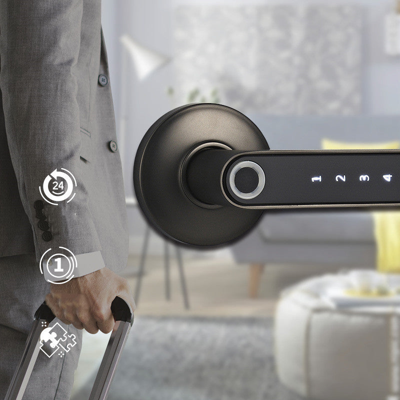 Smart Lock Fingerprint Password Electric Digital Lock  Alloy Keyless Security Door Handle For Home - NOMAN STORE LLC
