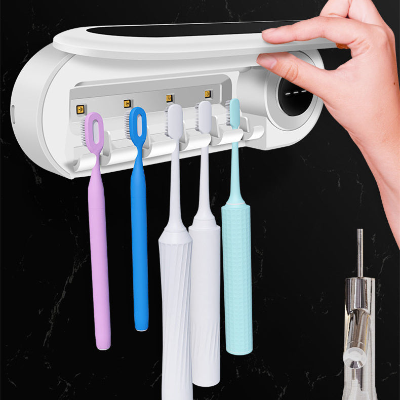 Wall Mounted Toothbrush Holder Smart Toothbrush UV Sterilizer Holder Toothpaste Dispenser Squeezer For Bathroom Accessories - NOMAN STORE LLC