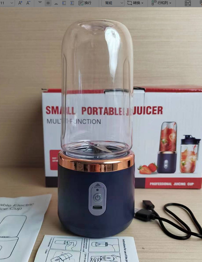 6blade Portable Blender Mini Juicer Cup Extractor Smoothie USB Charging Fruit Squeezer Blender Food Mixer Ice Crusher Portable Juicer Machine - NOMAN STORE LLC