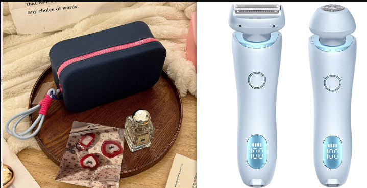 2 In 1 Hair Removal Epilator USB Rechargeable Trimmer Women Body Razor Face Leg Armpit Bikini Hand Pubic Shaver Hair Remover - NOMAN STORE LLC