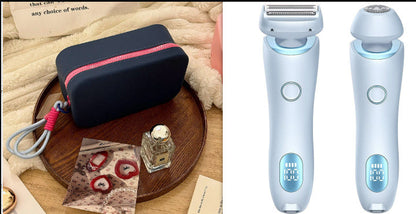 2 In 1 Hair Removal Epilator USB Rechargeable Trimmer Women Body Razor Face Leg Armpit Bikini Hand Pubic Shaver Hair Remover - NOMAN STORE LLC