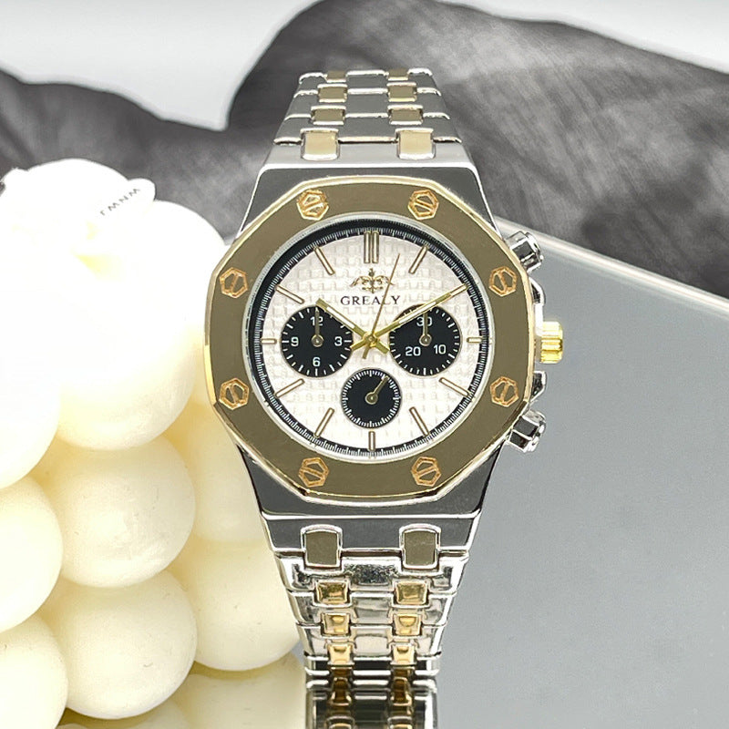 Fashion Men's And Women's Same Steel Belt Quartz With Calendar Waterproof Couple's Watch - NOMAN STORE LLC