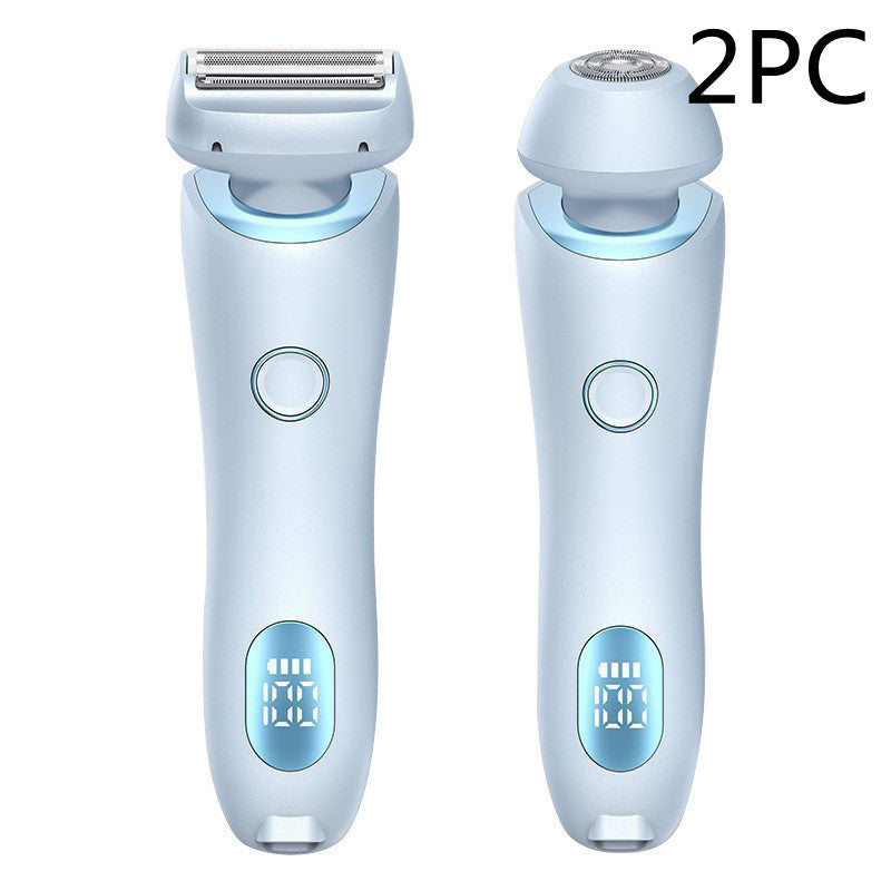 2 In 1 Hair Removal Epilator USB Rechargeable Trimmer Women Body Razor Face Leg Armpit Bikini Hand Pubic Shaver Hair Remover - NOMAN STORE LLC