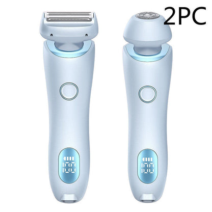 2 In 1 Hair Removal Epilator USB Rechargeable Trimmer Women Body Razor Face Leg Armpit Bikini Hand Pubic Shaver Hair Remover - NOMAN STORE LLC