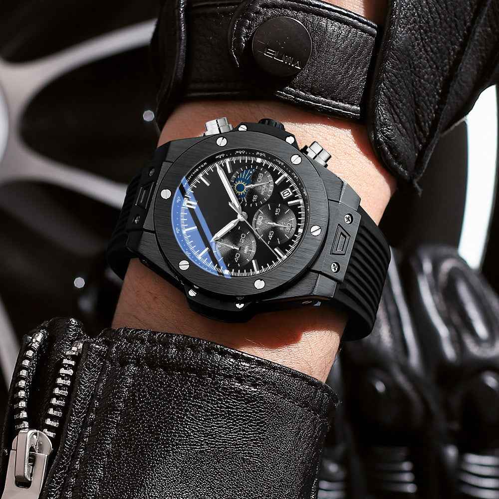Men's Silicone Strap Quartz Watch - NOMAN STORE LLC
