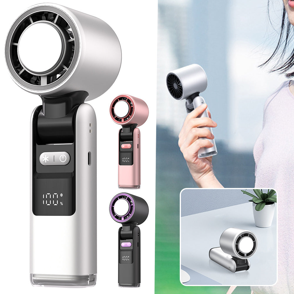 Turbos Chilled Ice Sensation Cold Fan Super Mini Turbos Speed Fan USB Powered Digital Display For Outdoor Camping Travel - NOMAN STORE LLC