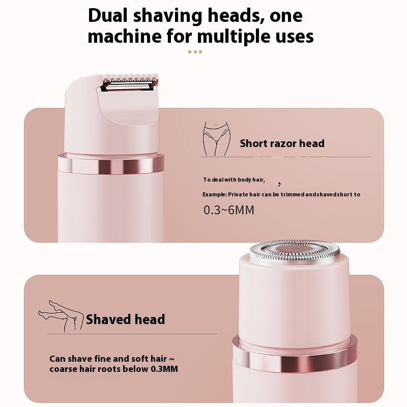 Dual-Head Electric Shaver Painless Women's Epilator Bikini Hair Removal Device Automatic Hair Trimmer Underarm Facial Lips Leg - NOMAN STORE LLC