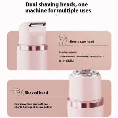 Dual-Head Electric Shaver Painless Women's Epilator Bikini Hair Removal Device Automatic Hair Trimmer Underarm Facial Lips Leg - NOMAN STORE LLC