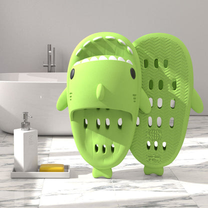 Shark Slippers With Drain Holes Shower Shoes For Women Quick Drying Eva Pool Shark Slides Beach Sandals With Drain Holes - NOMAN STORE LLC