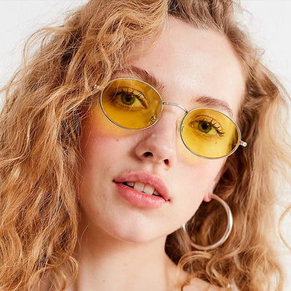 Sun Protection Trend Retro Oval Sun Glasses - NOMAN STORE LLC