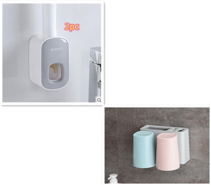 Wall Mounted Automatic Toothpaste Holder Bathroom Accessories Set Dispenser - NOMAN STORE LLC