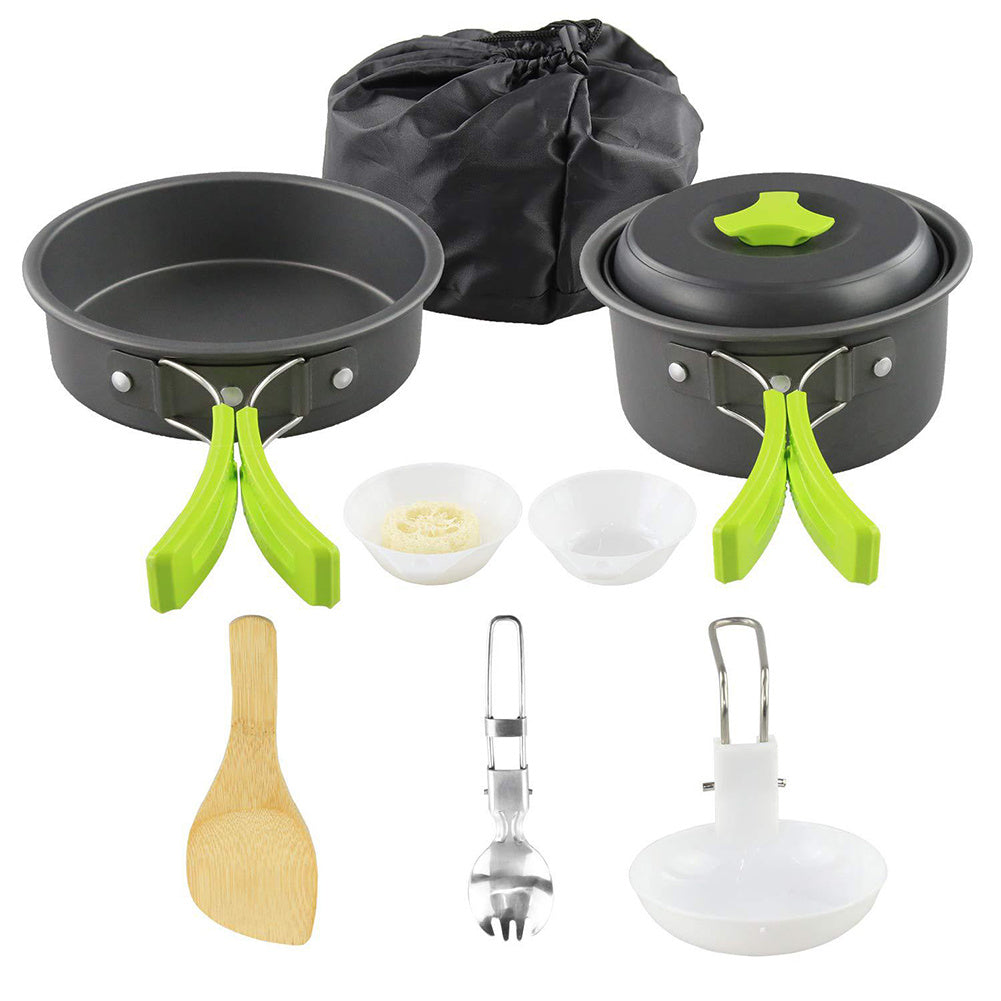 Camping Cookware Kit Outdoor Cooking Set Aluminum Equipment Outdoor Pot Travel Tableware Kitchen Hiking Picnic BBQ - NOMAN STORE LLC